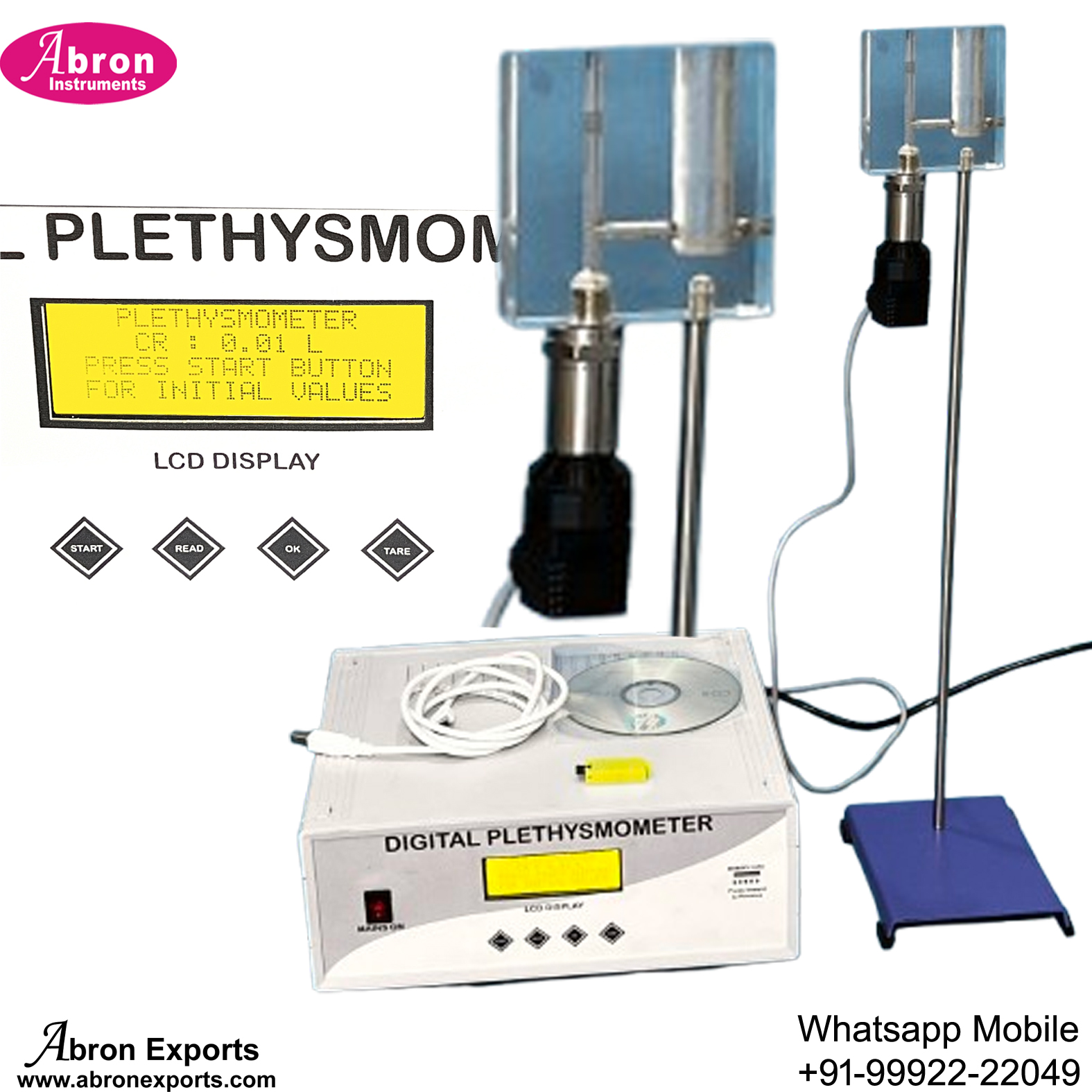 Pharmacy Plethysmograph Digital For Mice Feet Swollen With Software USB Card Chamber Stand Set Abron AB-2591PD 